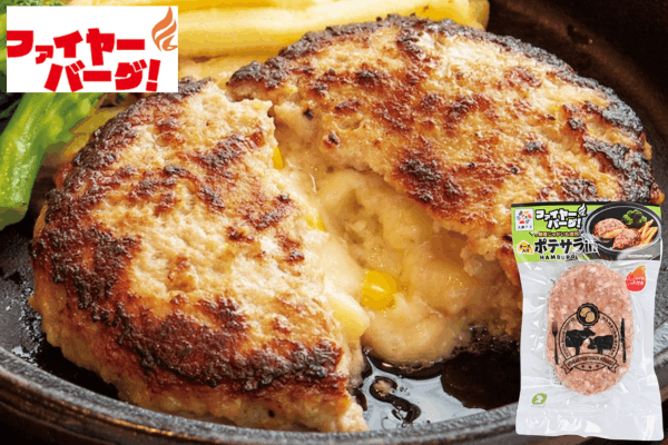 【ファイヤーバーグ】お店のハンバーグ（ポテサライン）
